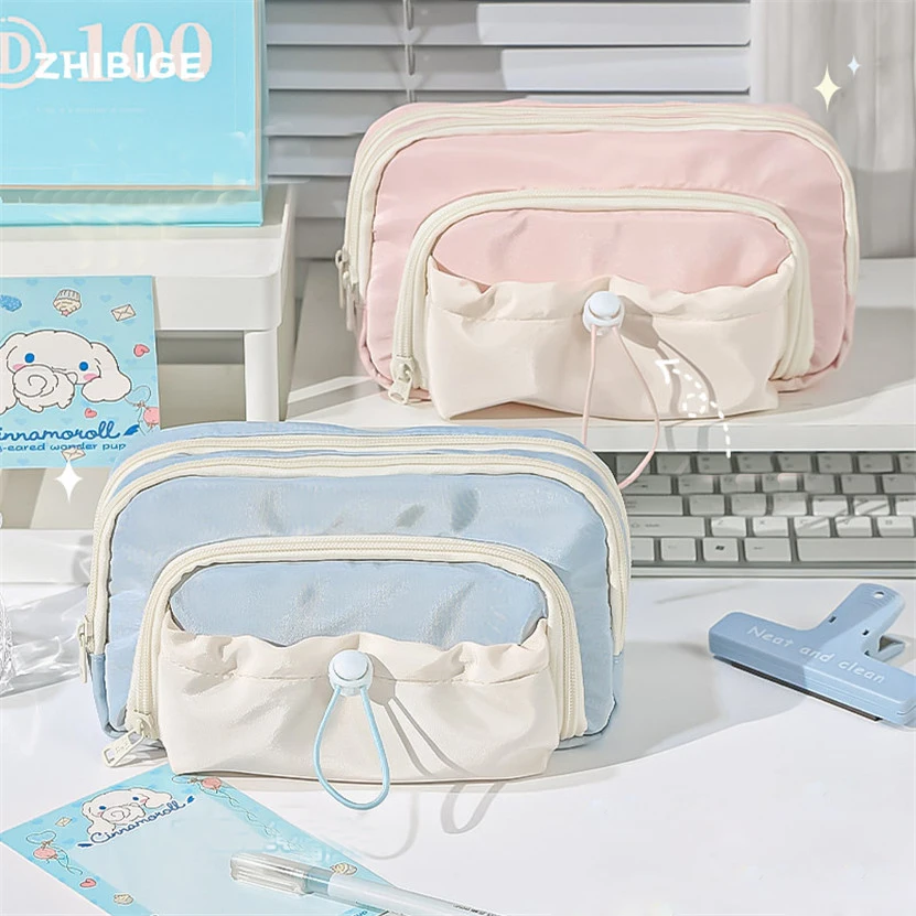 Imagem -01 - Lápis de Grande Capacidade para Meninas Bolsa de Lápis Kawaii Papelaria Coreana Itens Escolares para Escritório lapis de grande capacidade para meninas bolsa de lapis kawaii papelaria coreana itens escolares para escritorio 01