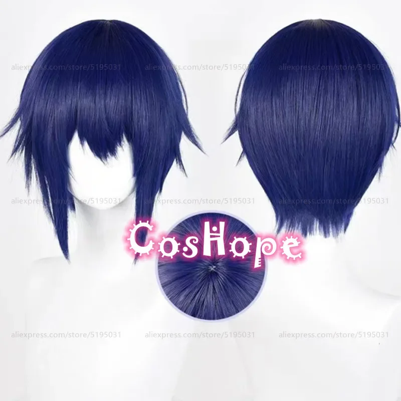 Tsukiyomi Ikuto Cosplay Wig 30cm Short Blue Wig Cosplay Anime Cosplay Wigs Heat Resistant Synthetic Wigs