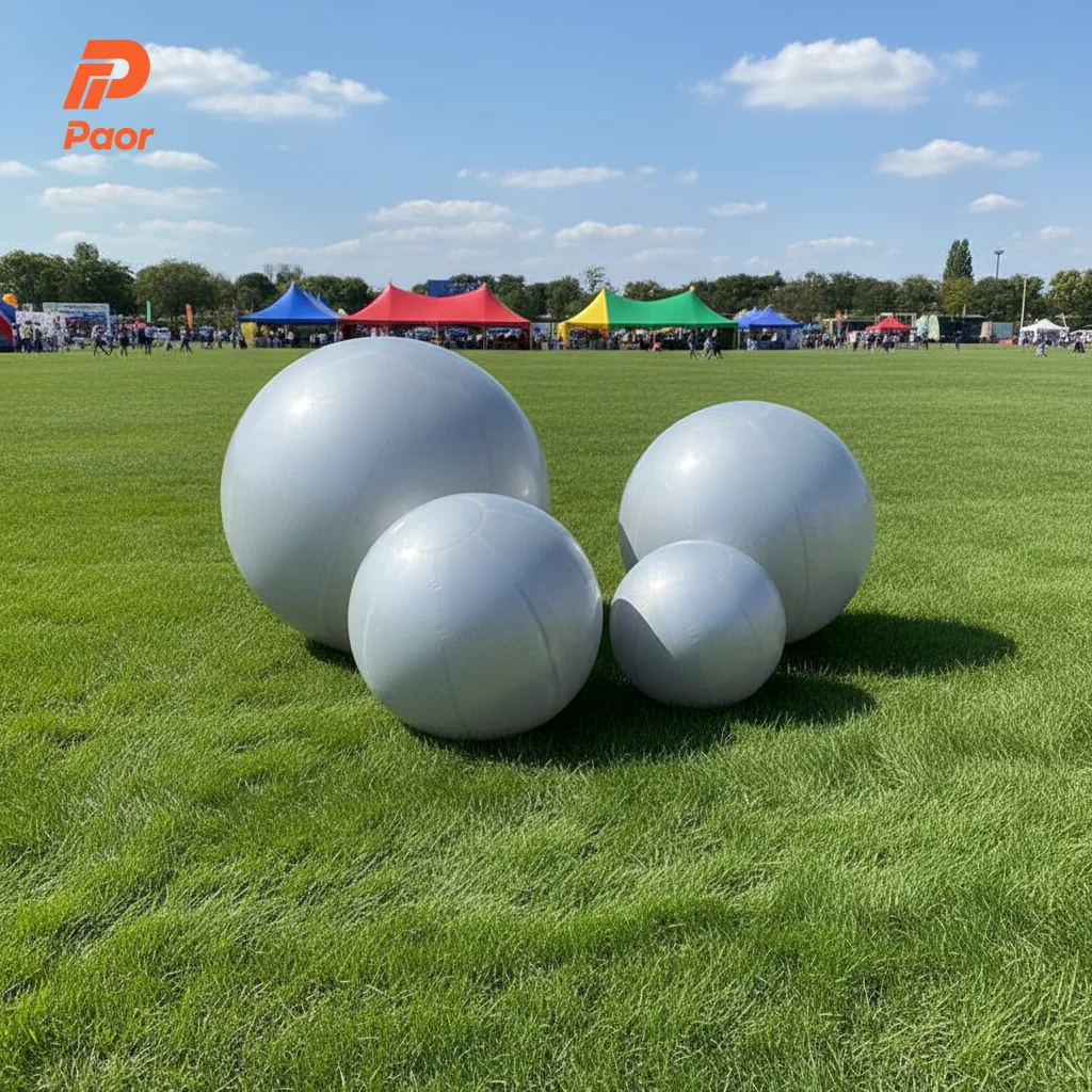 Immagine 7: Sfera Gigante Gonfiabile Decorativa in PVC Metallizzato Oro Verde a Specchio per Pubblicità e Decorazione