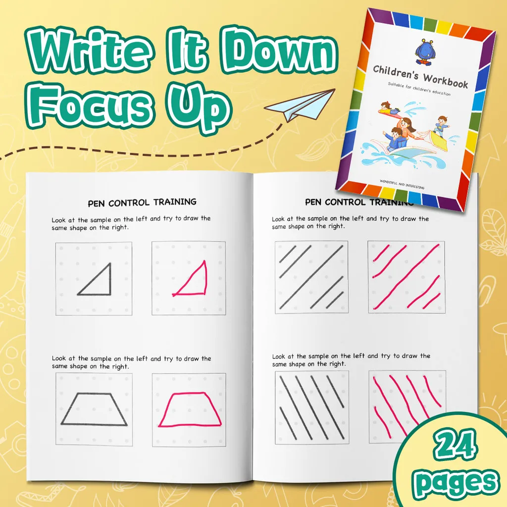 Pencil Control & Pre-Writing Tracing Workbook: Lines, Shapes &Symmetry Practice for Fine Motor Skills, Hand–Eye Coordination