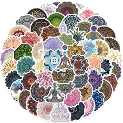 50PCS Cartoon Mandala Flower Yoga Sticker Graffiti iPad Helmet Water Cup Guitar DIY Wall Sticker Toy Decoration