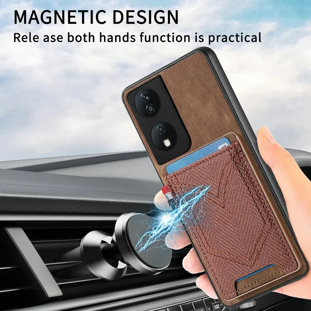 Honor X7C X8B X7B X6B 4G 5G Magnet Leather Card Case 360 Protect Lens Armor Funda Honor X9C X6A Plus X8A X9A X9B Phone Back Capa