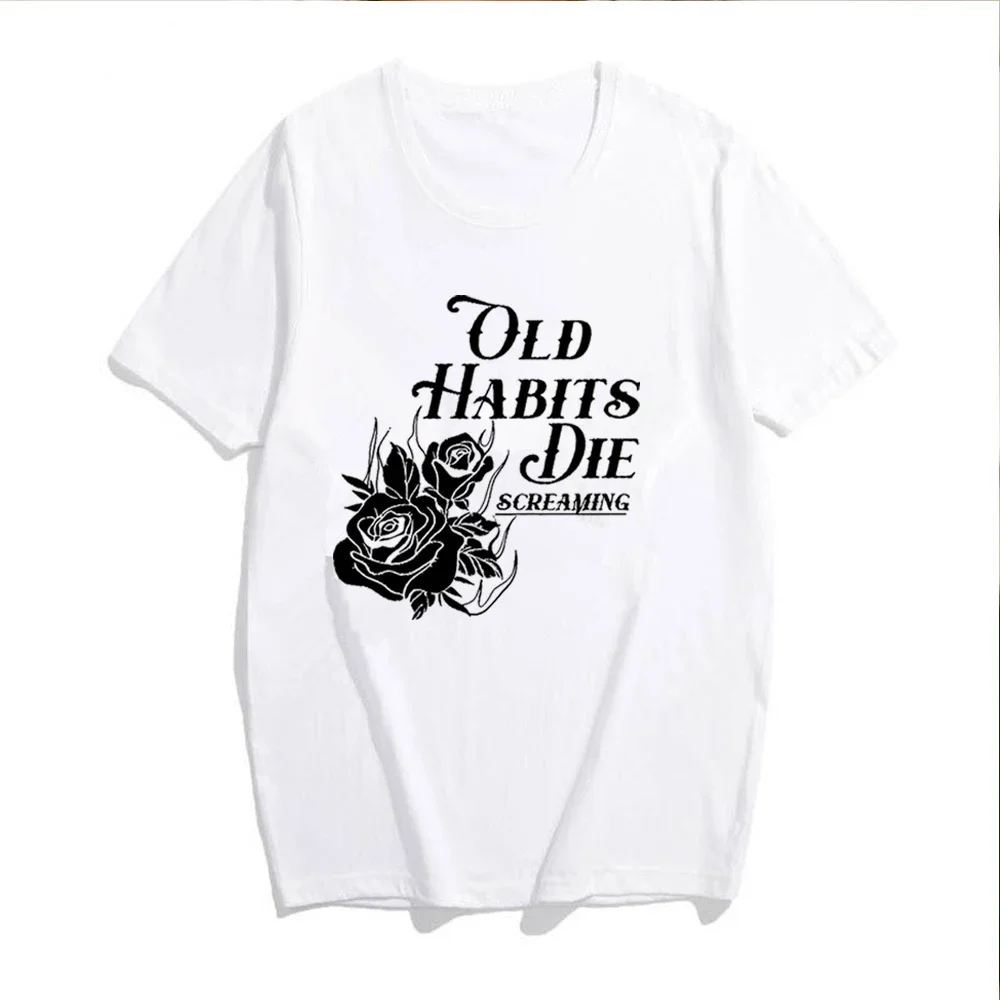 Music Album tshirt Old Habits Die Screaming The Tortured Poets Department Black Dog TTPD Tee Women\'s Graphic Top Casual shirt