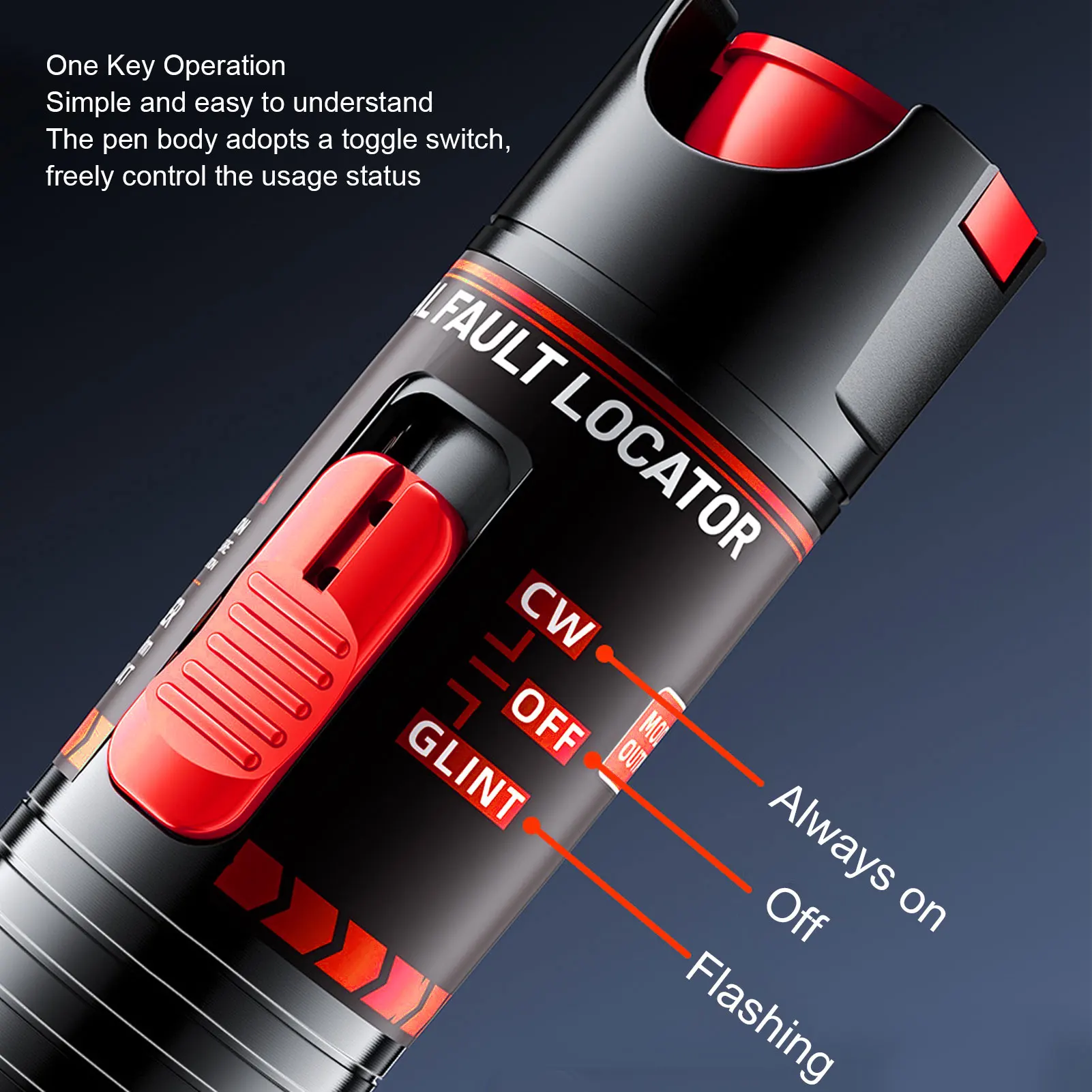 Волоконная световая ручка Волоконно-оптический визуальный локатор неисправностей 80 км 2,5 мм Универсальный разъем Несенсорный перезаряжаемый оптоволоконный ручка красного света