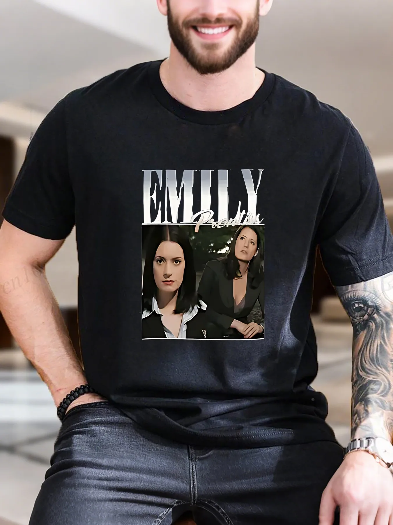 

New Arrival Fashion Men's Printed Short Sleeve T-Shirt Digital Painting Woman Pattern 100% Cotton Breathable Soft Casual Streetwear