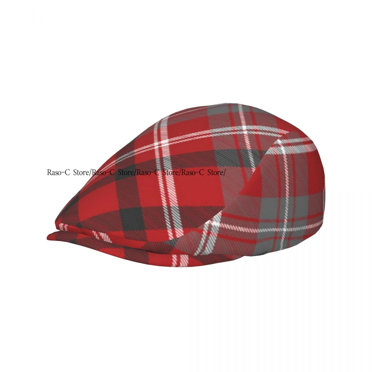 Spring Summer Adult Flat Cap Red Check Plaid Texture Unisex Newsboy Ivy Cap Light Thin Forward Beret Outdoor Hat