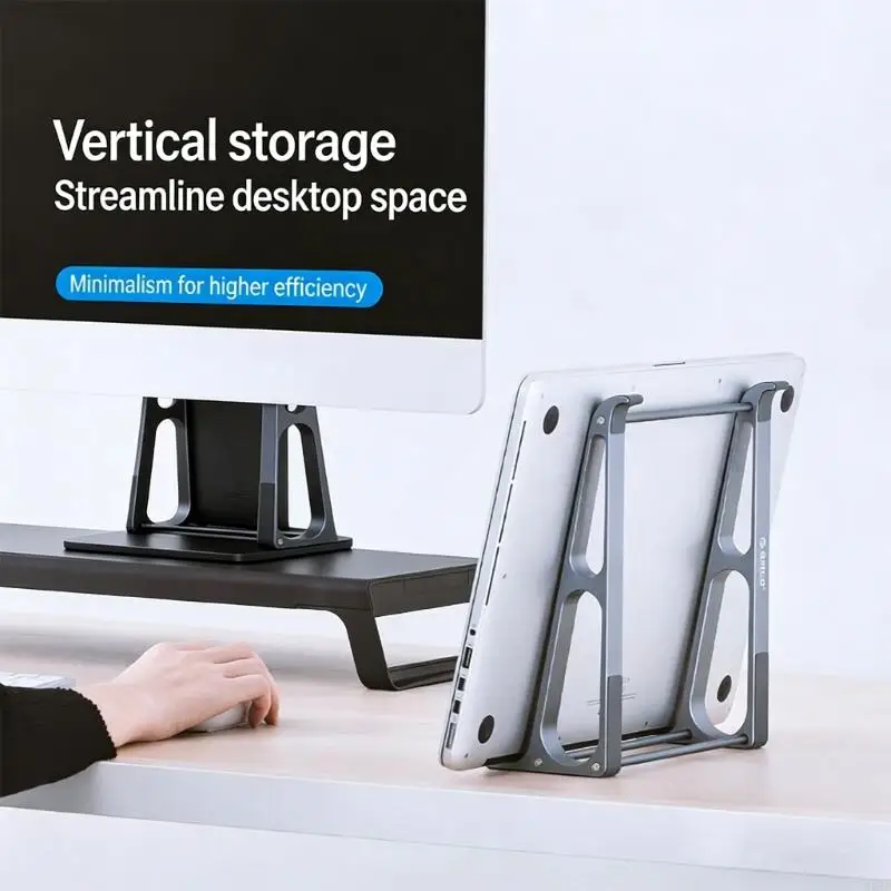 

Aluminium Alloy Ergonomic Computer Stand Vertical Laptop Bracket Easy Storage HX5E