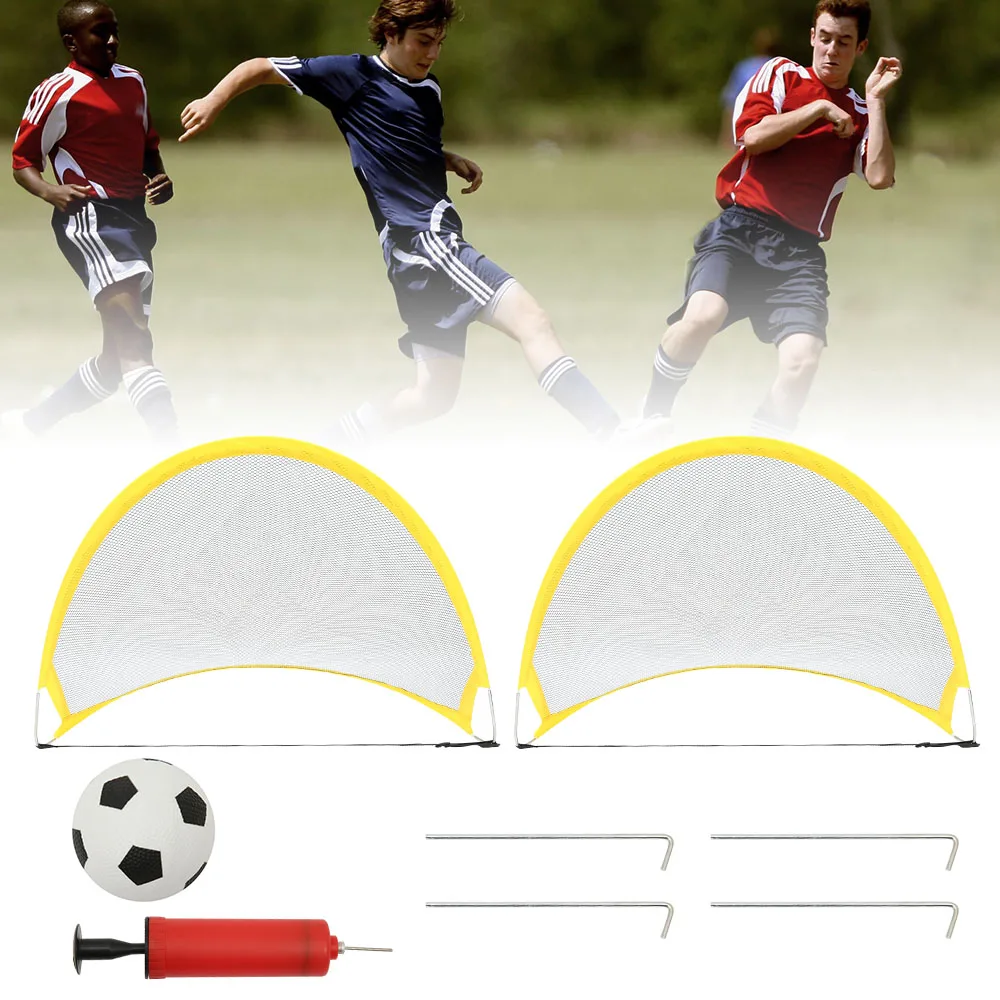 Juego de portería ligera y portátil para entrenamiento y juegos de recogida, portería deportiva plegable con forma de cúpula emergente, 2 uds.