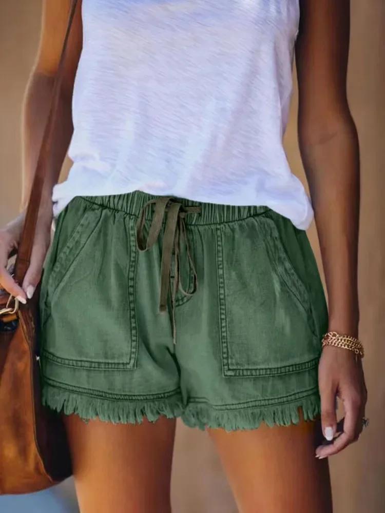 Womens Lightweight Shorts Casual Baggy Trendy Short Pants Elastic Waist Drawstring Comfy Shorts