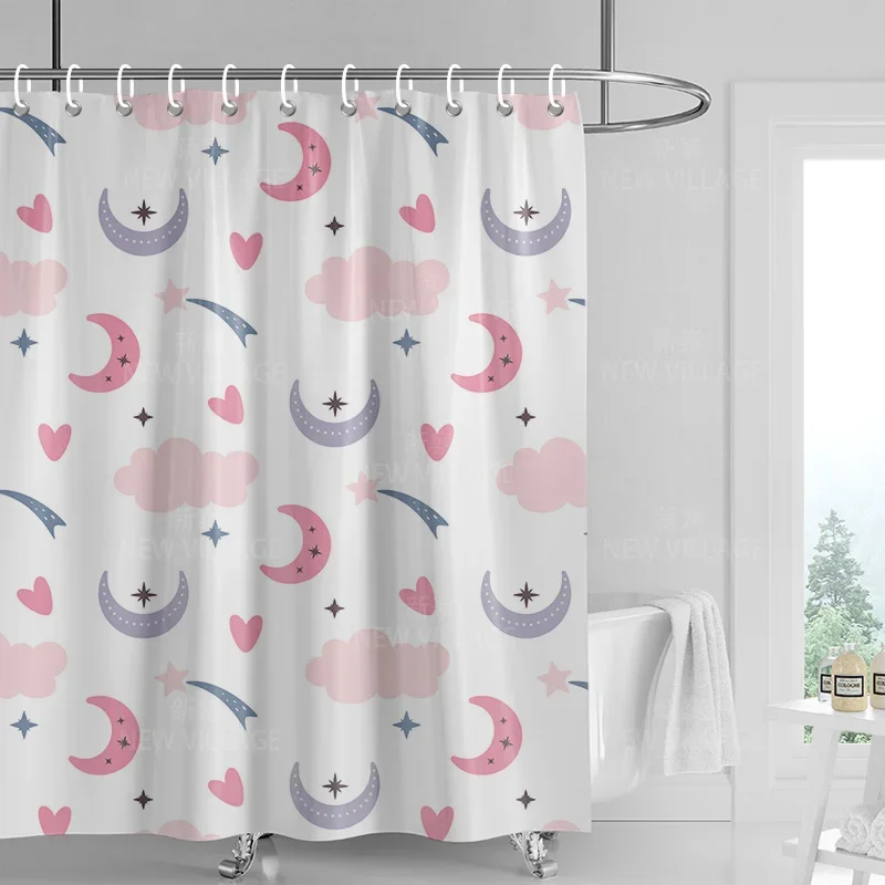 Home decoration shower curtains bathroom waterproof curtain fabric Living Room Modern Nordic Modern geometric pattern simple