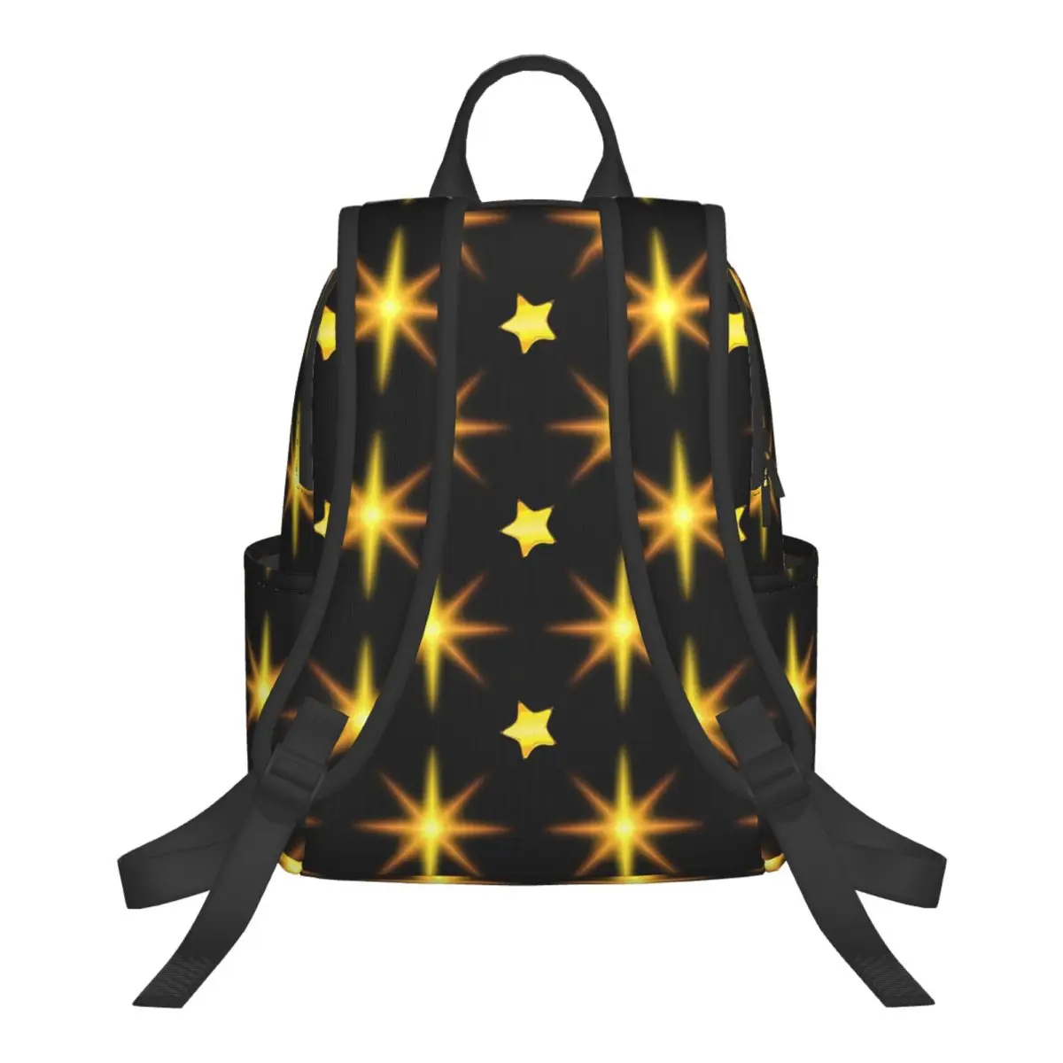 Yellow Star Pattern Student Backpack School Bag Hiking Travel Daypack for Boys Girls Bookbag Shoulder Bags
