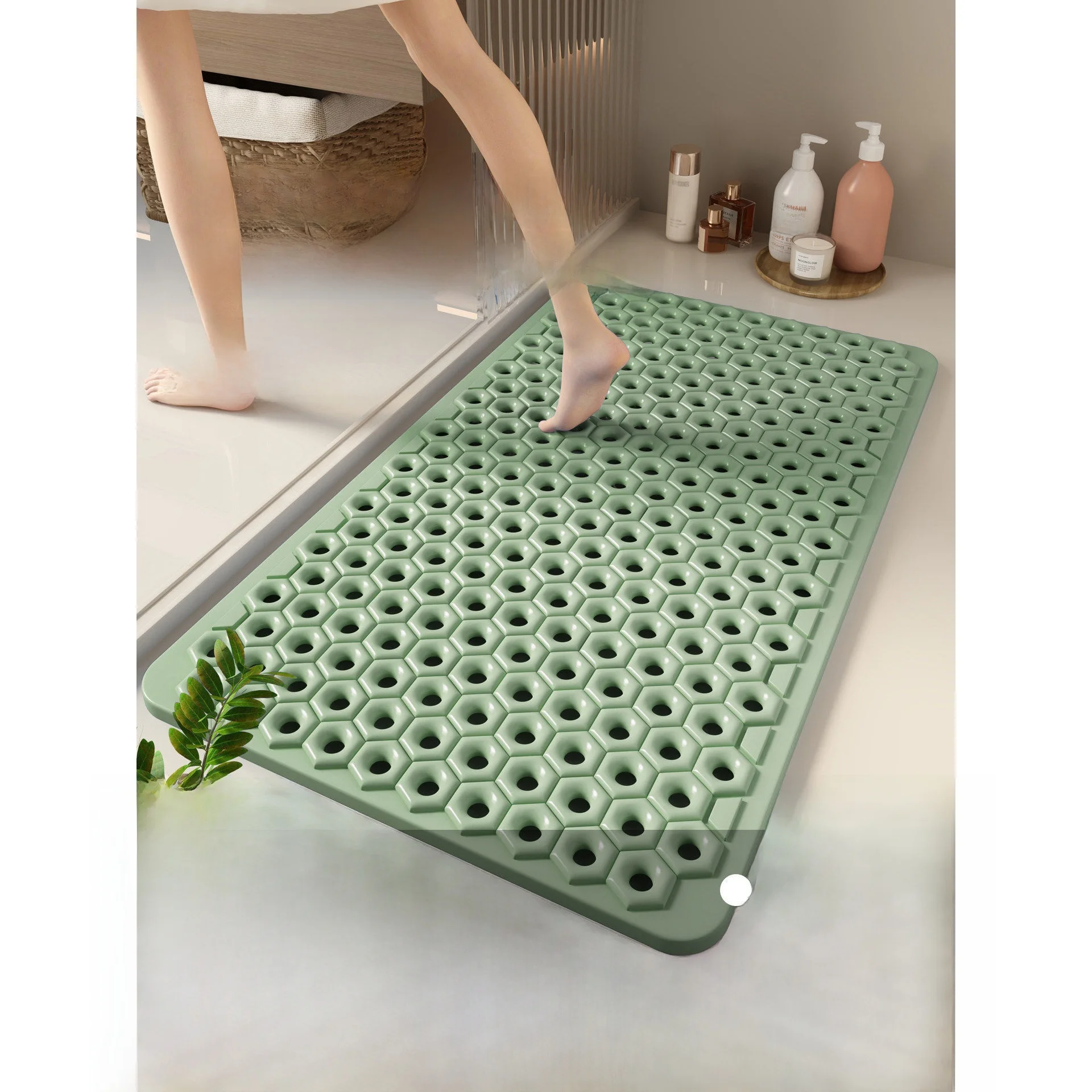 

Bathroom Mat Anti-Slip Shower Room Bathing Fall Proof Suction Cup Floor Mat Bathroom Resin Massage Foot Pad Home Use
