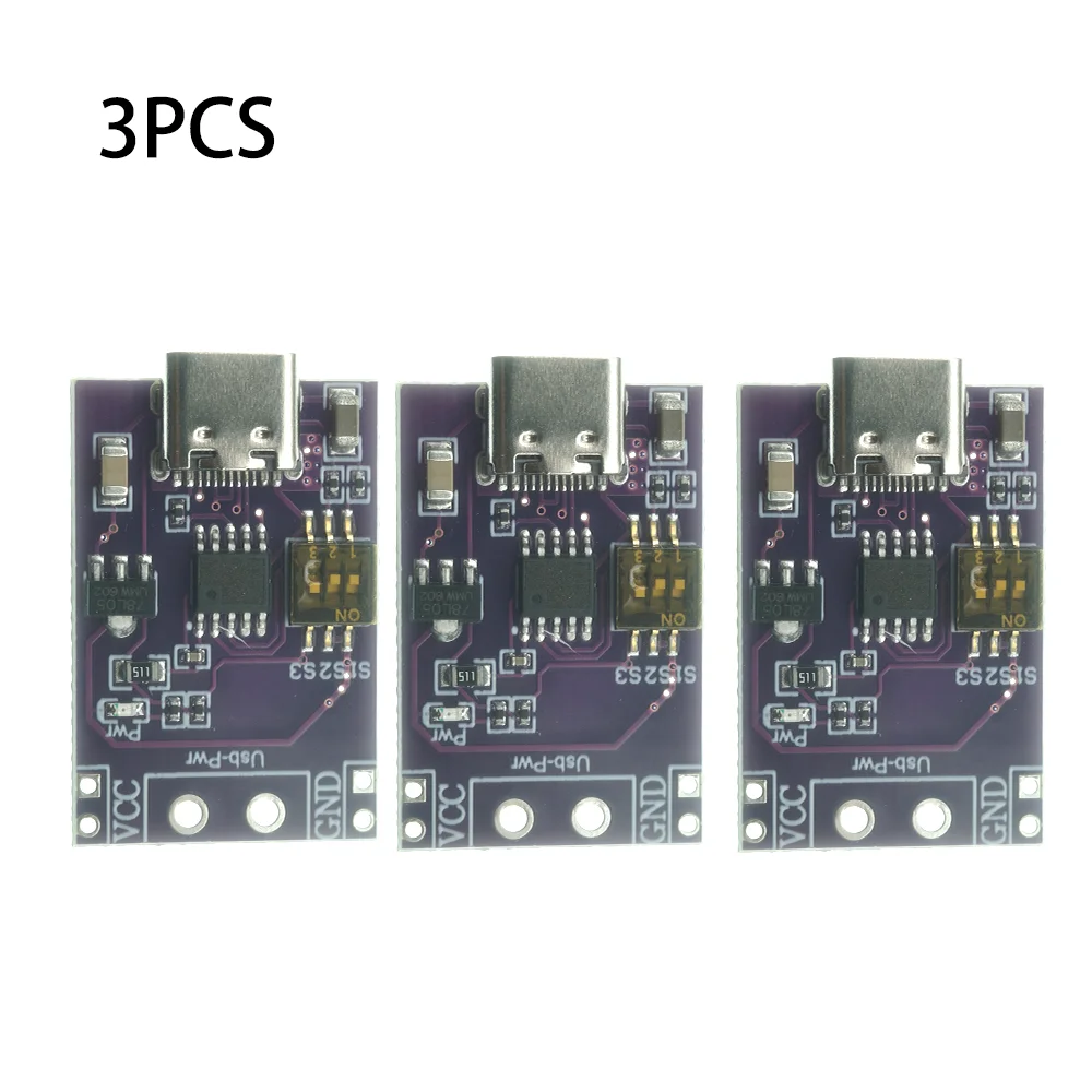 Kit 3 Peças Detector de Gatilho PD Tipo-C CH224K 5V-20V Módulo de Teste de Carregamento Rápido para Diagnóstico de Energia DIY