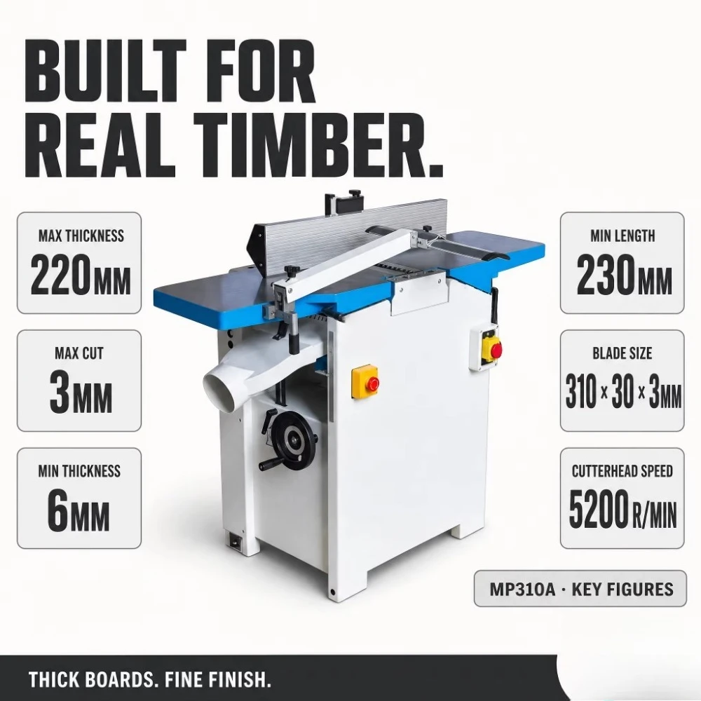 STR MP310A Combined Jointer and Thicknesser 2 in 1 Woodworking Planer Machine