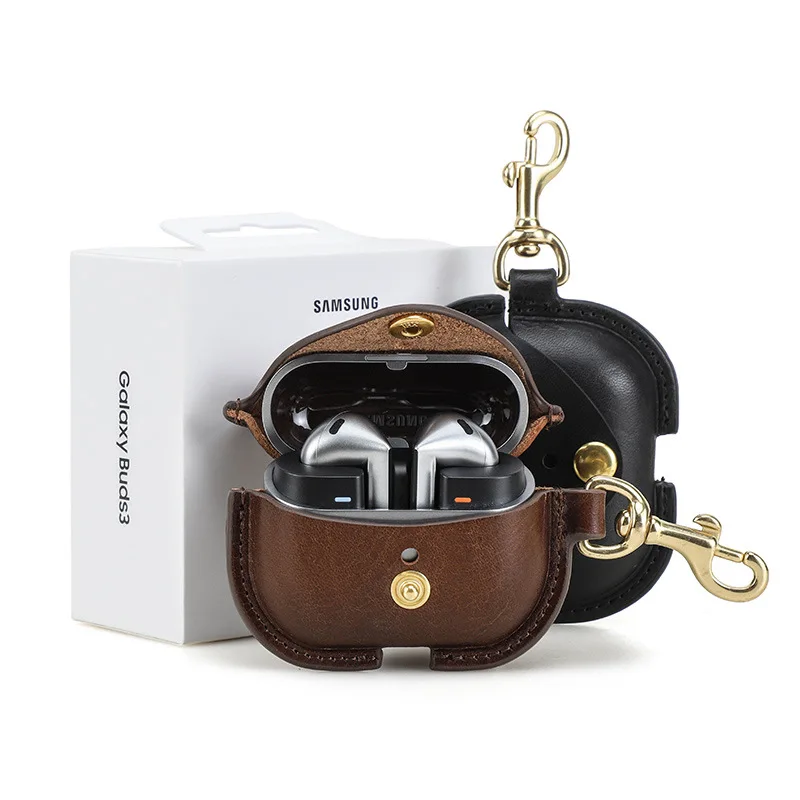 AirPods 4a generación cierre a presión envoltura de burbujas cubierta completa caja de auriculares cubierta protectora de cuero genuino 8X6.5X2Cm 24g