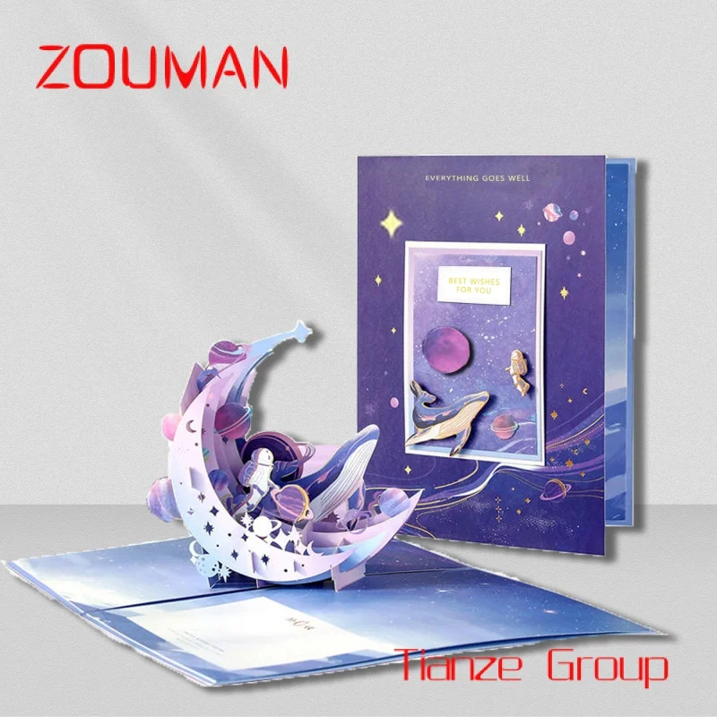 Custom , Zeecan 3D birthday greeting UP Cards Wedding Invitations Cards Valentines Day Anniversary Greeting Gifts Card Postcard