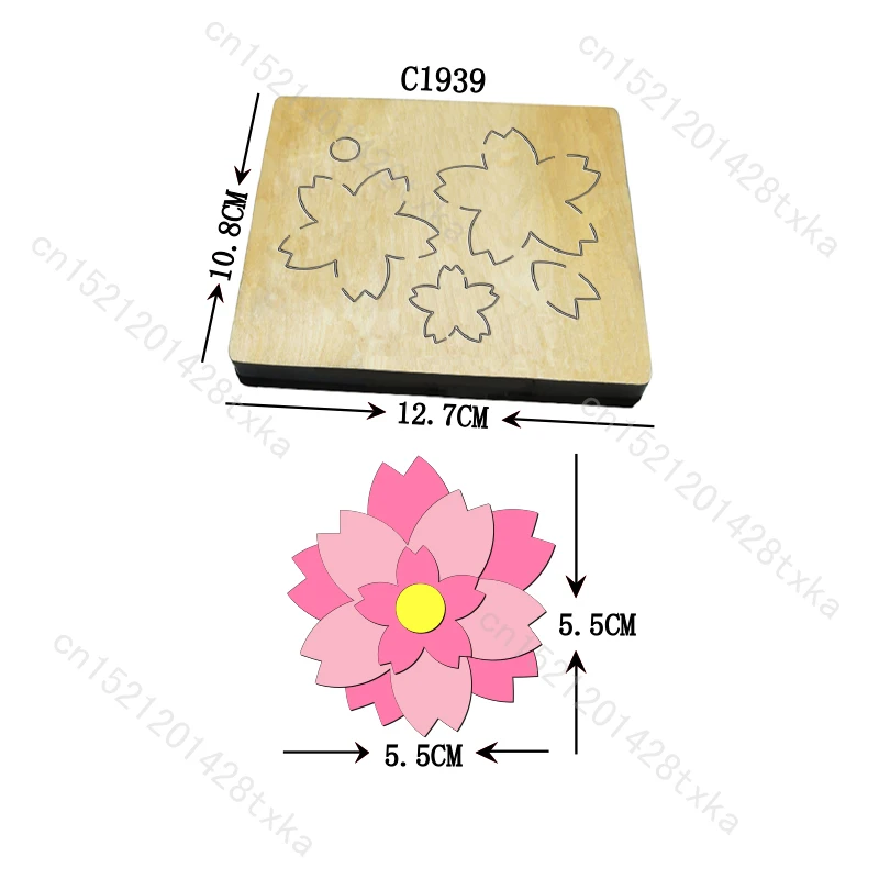 

Flower Wooden Die for Scrapbooking, Cutting Dies, New
