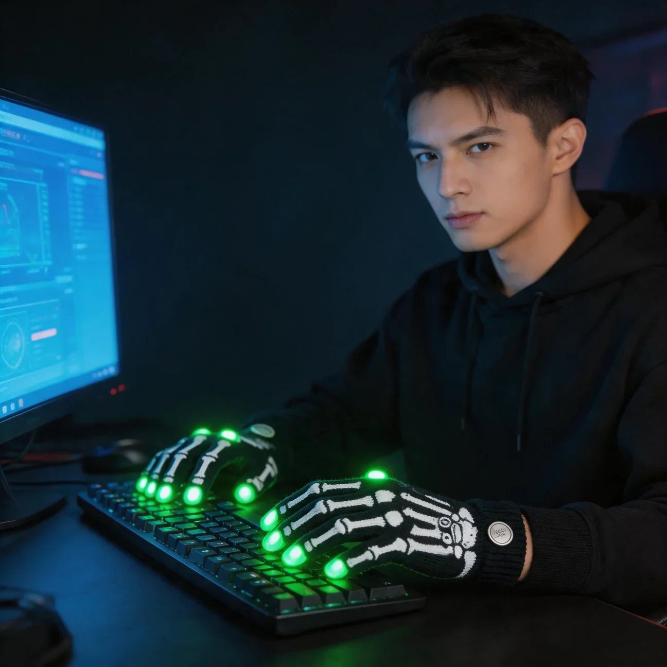 Neon LED Flashing Luminous Gloves Hip Hop Dance Stage Cheer Glow Party Light Up Toy Gloves