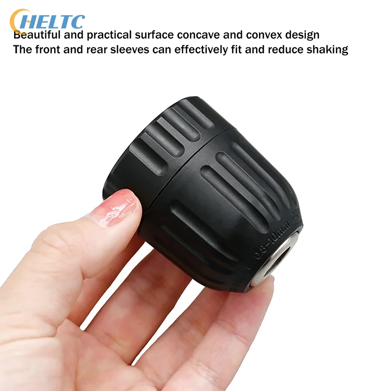 

1Pcs 0.8-10mm Keyless Drill Chuck 3/8" to 24UNF Thread 1/4" Hex Shank Quick Change Adapter Steel Quick Connection