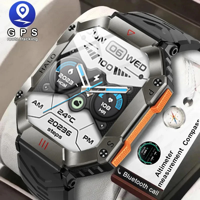 Men Smart Watch Fitness Watches Ip68 Waterproof Military Healthy Monitor AI Voice Bluetooth Call Smartwatch 2023 For Android IOS