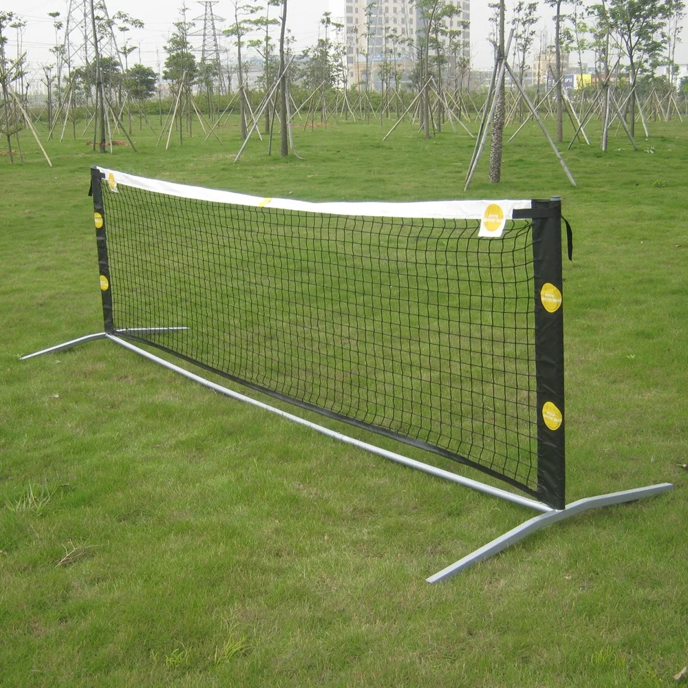 Filet de tennis rétractable en acier et poteau, portable, pour plage, badminton, volley-ball, 514, 10 pieds