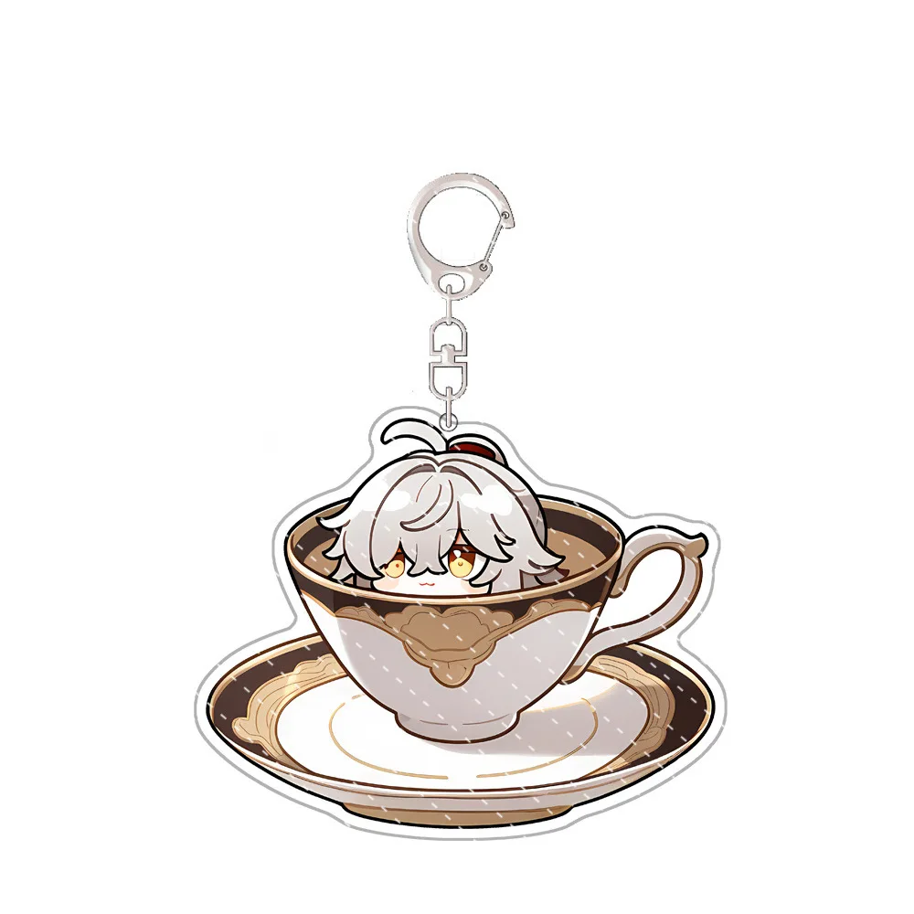 Honkai: Star Rail Teacup Style Acrylic Keychain Kafka Tingyun Jing Yuan Seele Dan Heng Bailu Creative Cartoon Kawaii Q Version