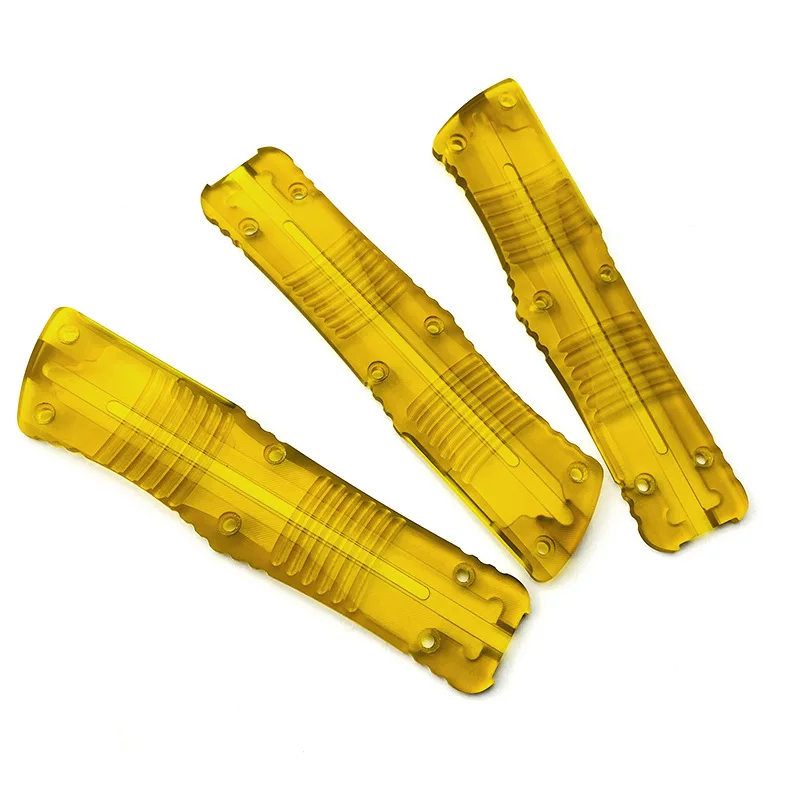 Kustom 2 warna pisau akrilik transparan skala pegangan untuk asli micromech tempur pisau trodon pegangan DIY membuat aksesoris