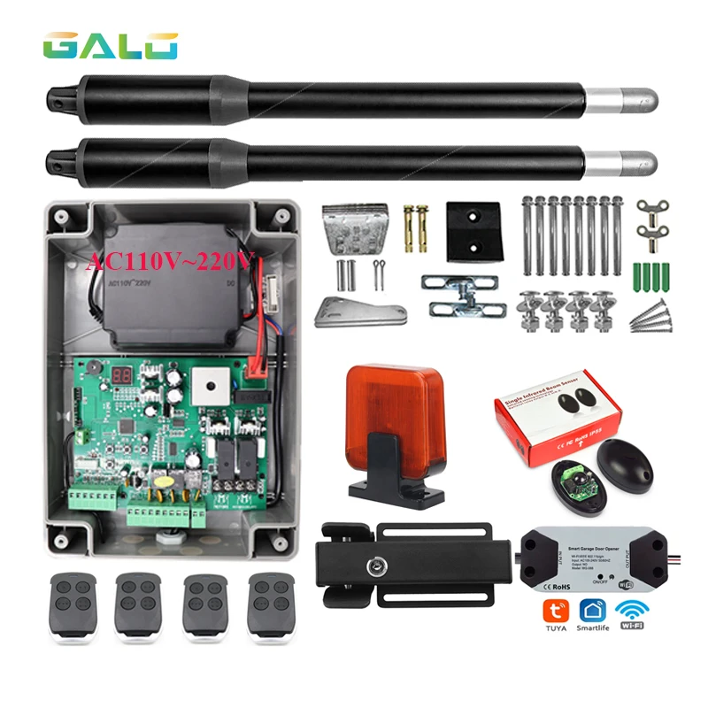 High-Tech Swing Gate Opener Kit with Safety Electronic Lock and Enhanced Security Automatic Door Opener Set for Swing Gate