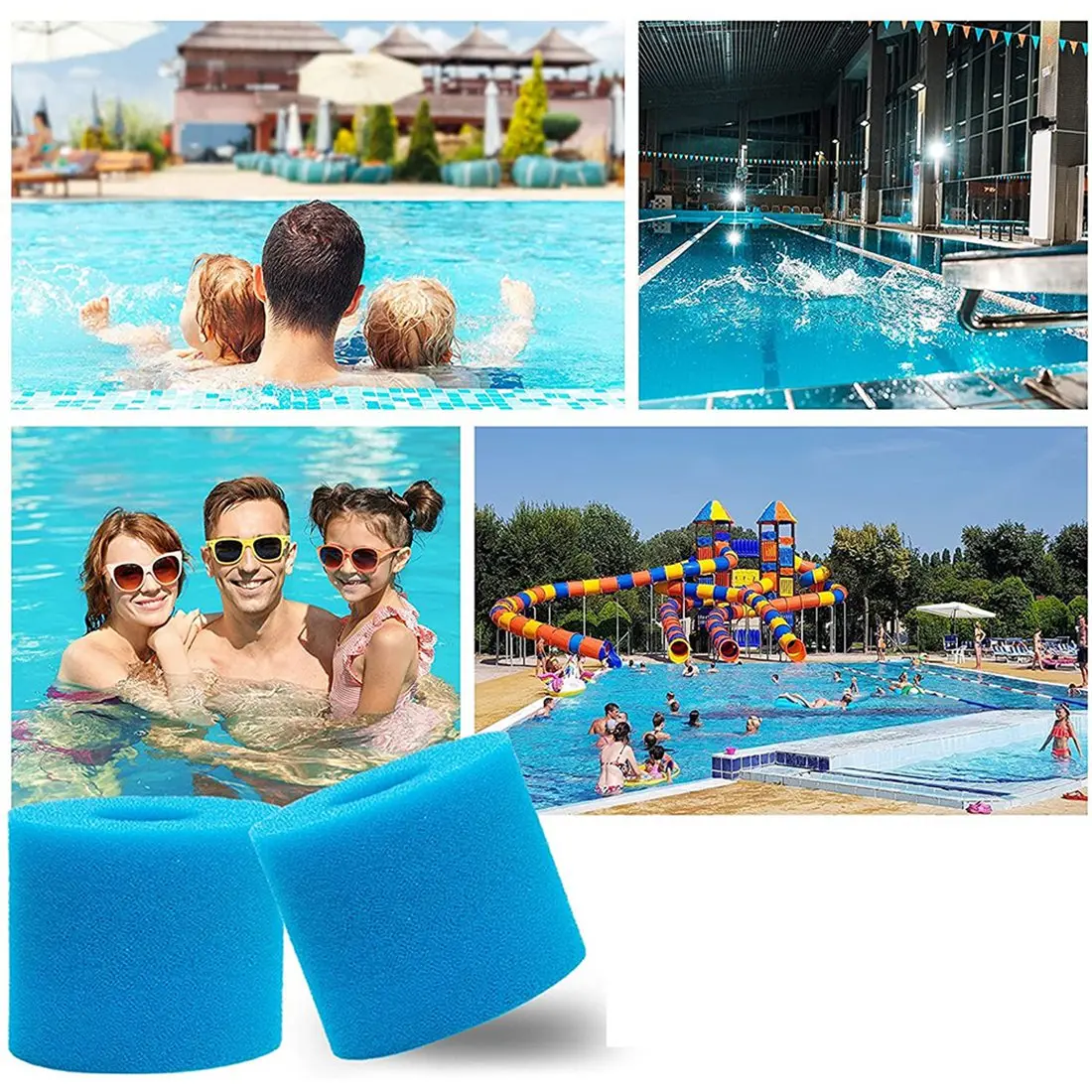 RTENTE-Pool Filter Cartridge For Type H,Replacement Swimming Pool Filter Foam Sponge Filter Cartridges For Intex Type H