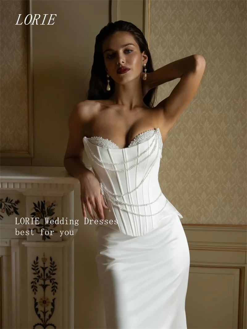 LORIE Luxury Mermaid Wedding Dress Sleeveless Bridal Dresses Shining Strapless Corset Wedding Gown Customized 2026