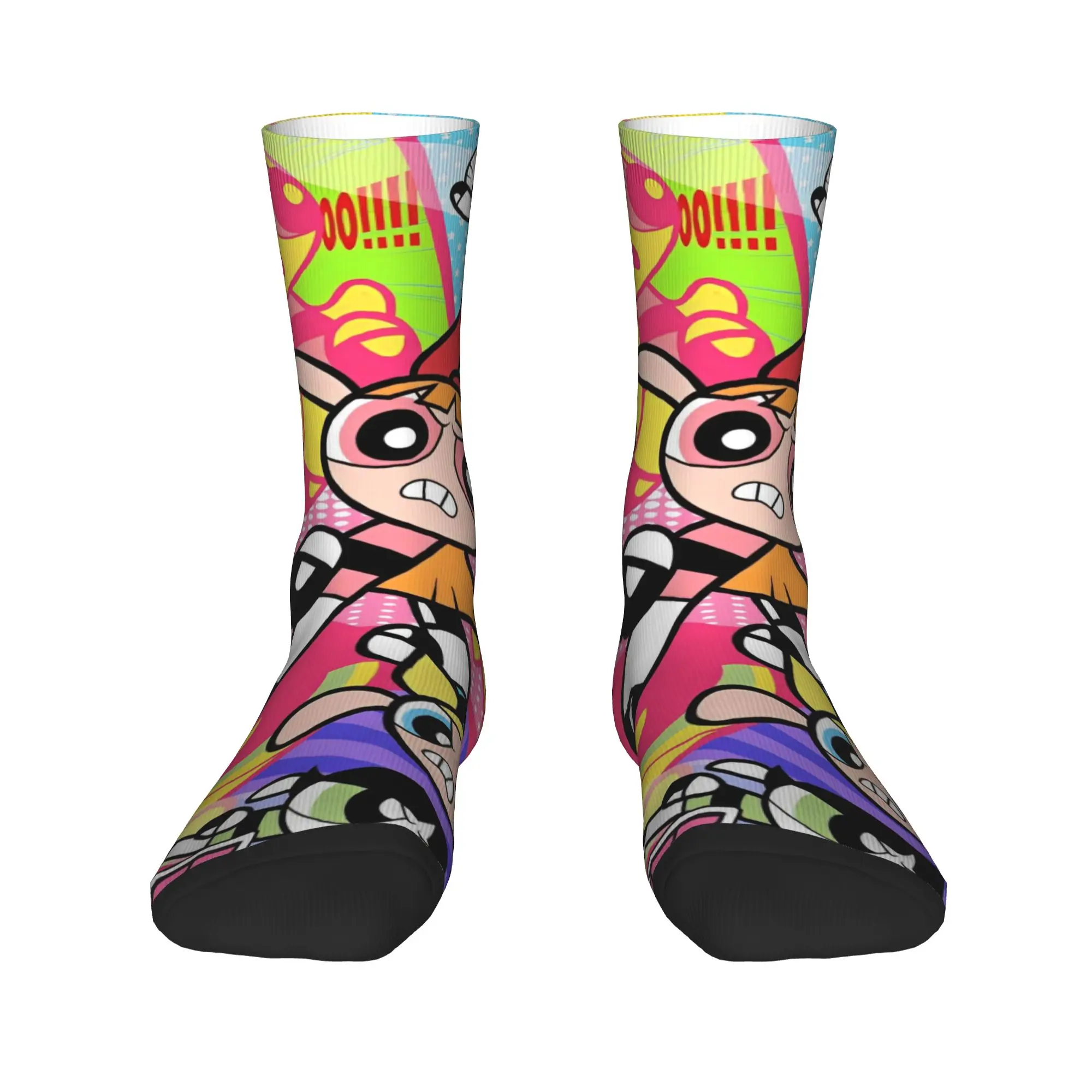 Powerpuffs Girls Socks  Pattern Stockings Non-Slip Adults Men Socks Breathable Autumn Gothic Skateboard Socks