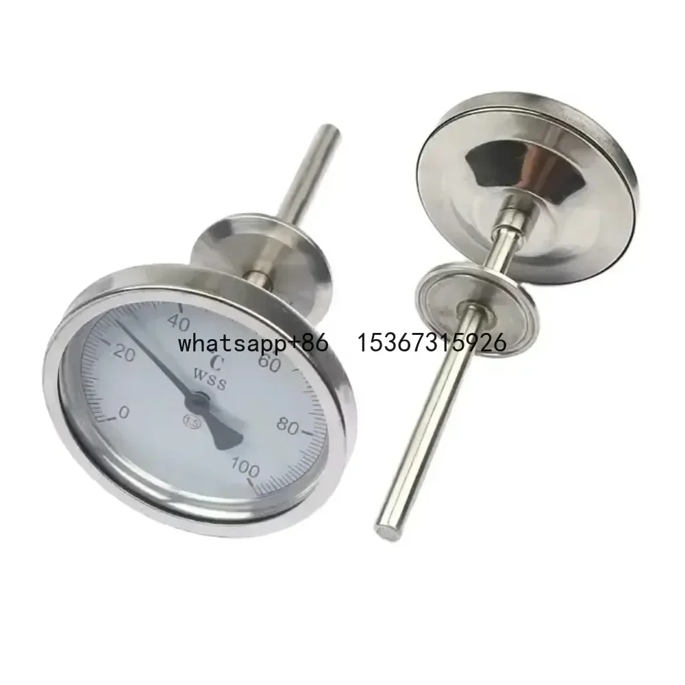 SS304 SS316 bimetal thermometer stainless steel screw capillary Industrial Water  temperature gauge