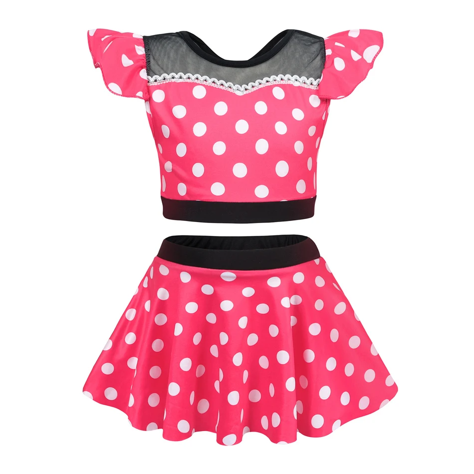 Girls Princess Swimsuit Cinderella Elsa Belle Rapunzel Cosplay Beachwear Kids Summer Fashion 2 Pcs Swimsuit Sets 2-9Yrs