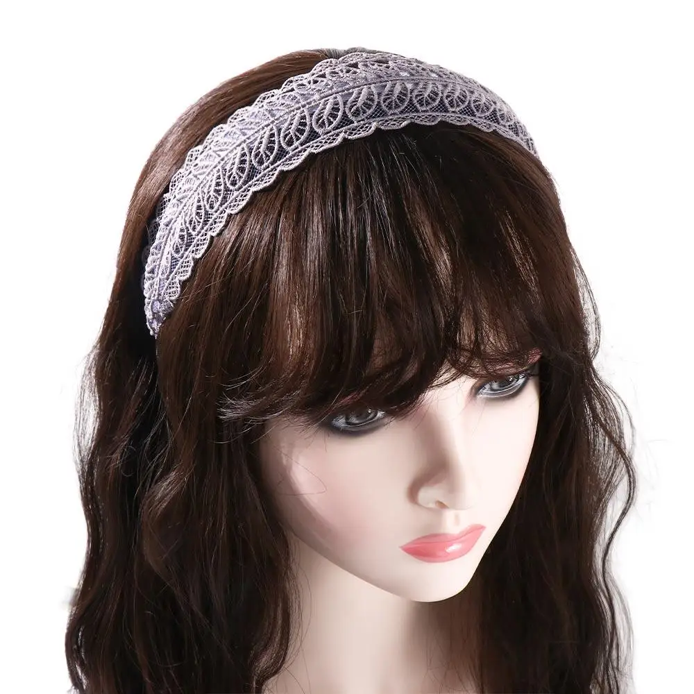 Face Wash Make up Temperament Resin Wide Side Hairband Lace  Leaves Headband Women Hair Accessories Korean Style Hair Wear
