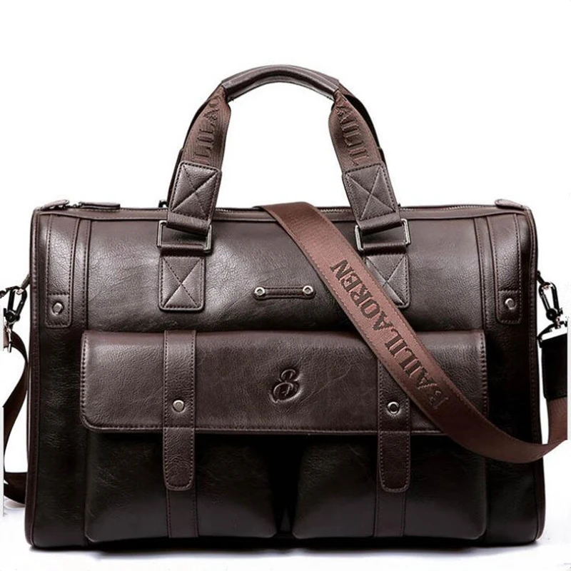 2023 New Luxury Leather Business Men\'s Briefcase Male Shoulder Bag  Leather Men Messenger Bag Travel Computer Bag