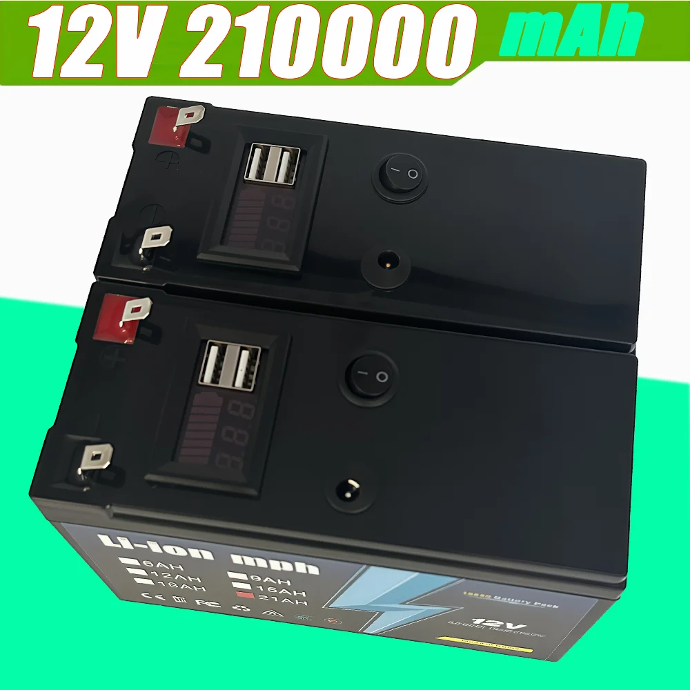 

100% 12V Lithium LiFePO4 Deep Cycle Battery, 4000+ Cycles Rechargeable Battery for Solar/Wind Power,Small UPS,Lighting,and More