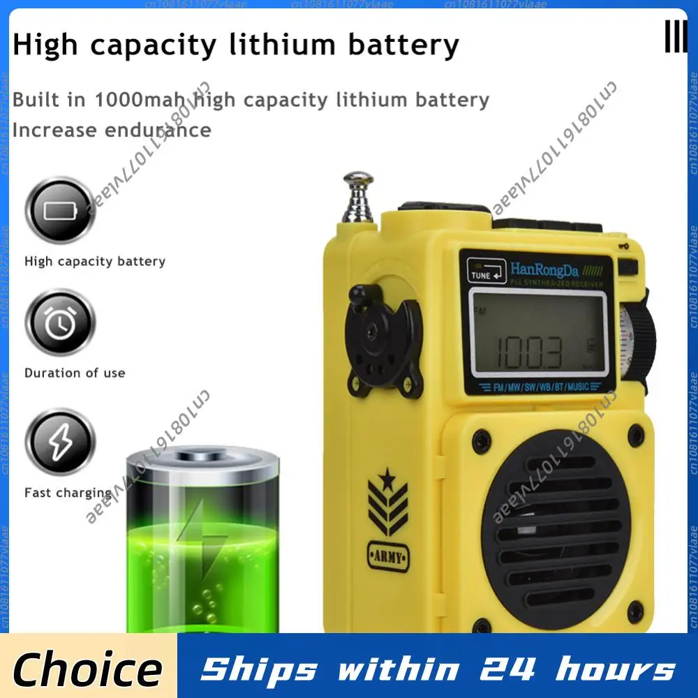 

Портативное радио HRD-701 с сабвуфером, воспроизведением с TF-карты, цифровым радио, Bluetooth и встроенным литиевым аккумулятором 1000 мАч