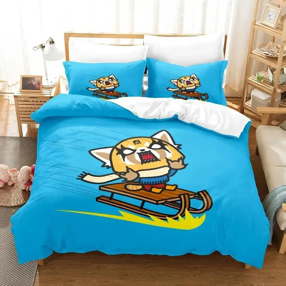 

Anime Aggretsukos Bedding Set Boys Girls Twin Queen Size Duvet Cover Pillowcase Bed Kids Adult Fashion Home Textile Customizable