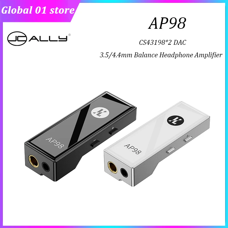 Jcally AP98 Headphone Amplifier Dual CS43198 DAC USB C Decoder 3.5 4.4mm Balance Output Audio HiFi AMP 768KHz DSD256 Dongle