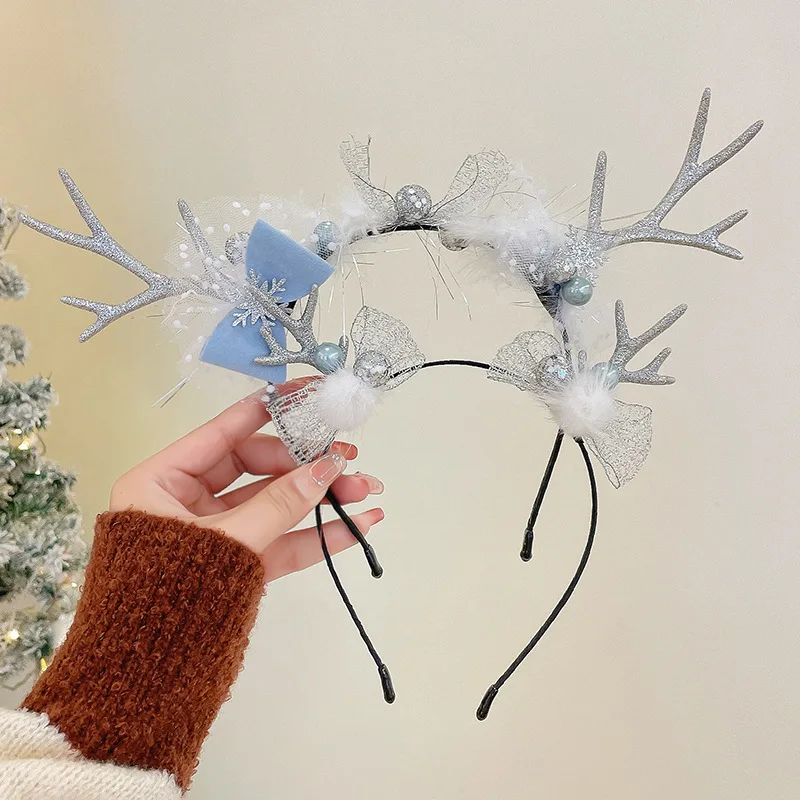 Decorazione natalizia Fascia natalizia Renna Corna da elfo Fascia per capelli Fata Orecchio di cervo Corno fulvo Corno di cervo Fascia per capelli