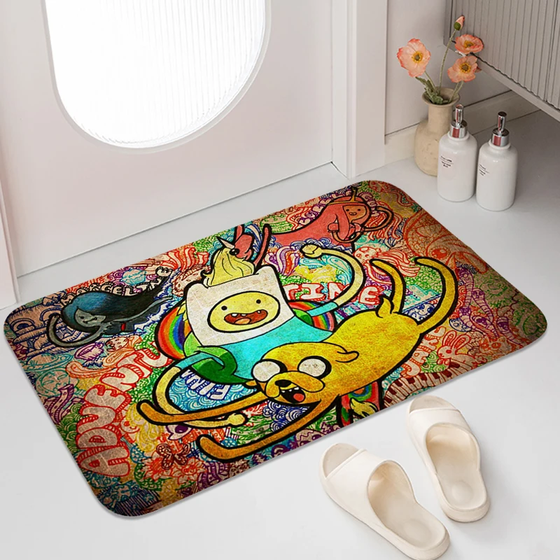 

Bathroom Mat A-Adventures Time Outdoor Entrance Doormat Entryway Toilet Living Room Rug Floor Mats Front Door Carpet for Bedroom