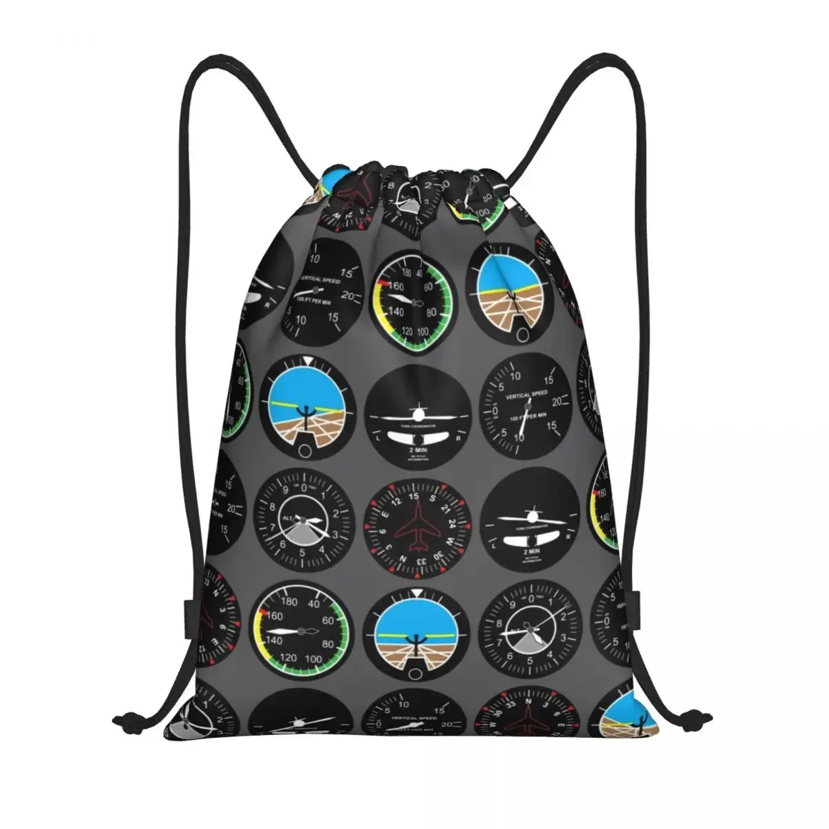 

Aviation Airplane Flight Instruments Drawstring Bags Foldable Sports Gym Aircraft Pilot Aviator Plane Shopping Storage Backpacks