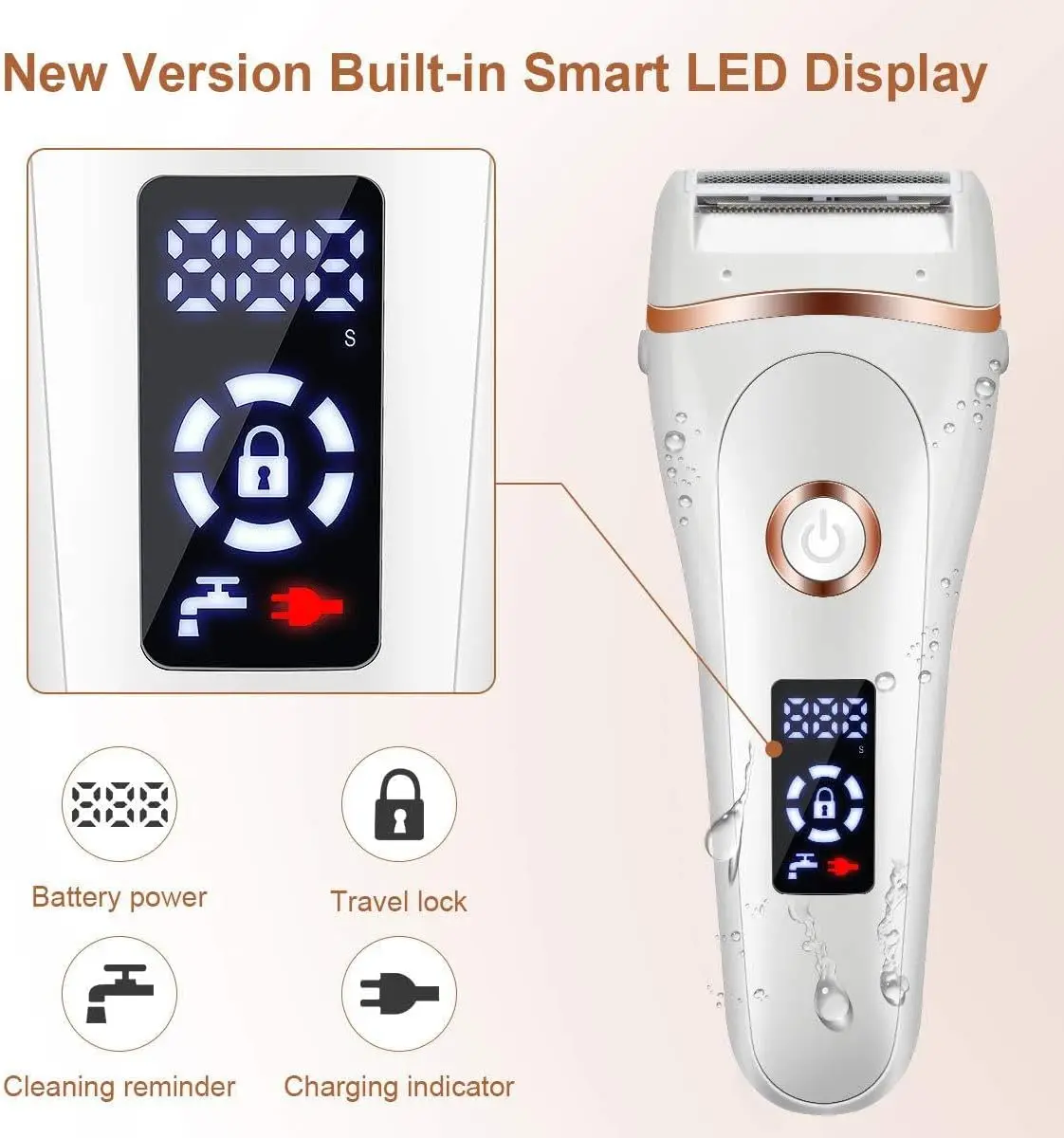 ماكينة حلاقة كهربائية للنساء لإزالة شعر الوجه، ماكينة حلاقة غير مؤلمة، ماكينة تشذيب الجسم للذراع والأيدي والساق، ماكينة إزالة بيكيني
