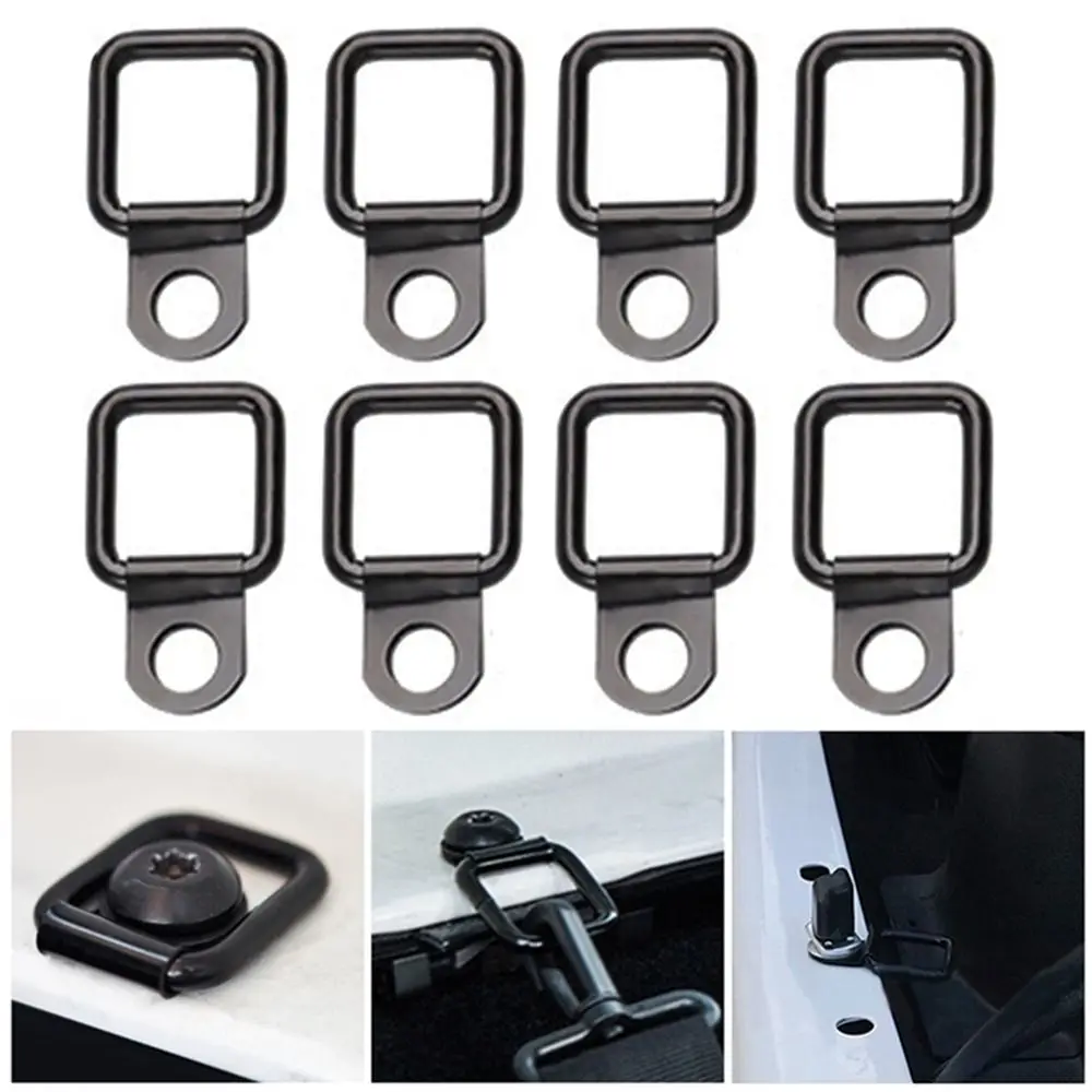 Carga pesada D Ring para carro, âncora de reboque, anel de amarração, forma quadrada, gancho de metal, caminhão, RV, 8pcs