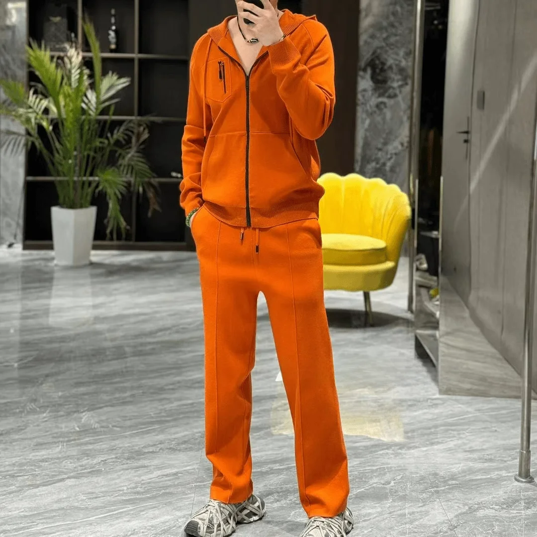 

Новая коллекция Осень-Зима 2024: Мужская модная повседневная универсальная куртка с капюшоном на молнии, молодежный стильный комплект.