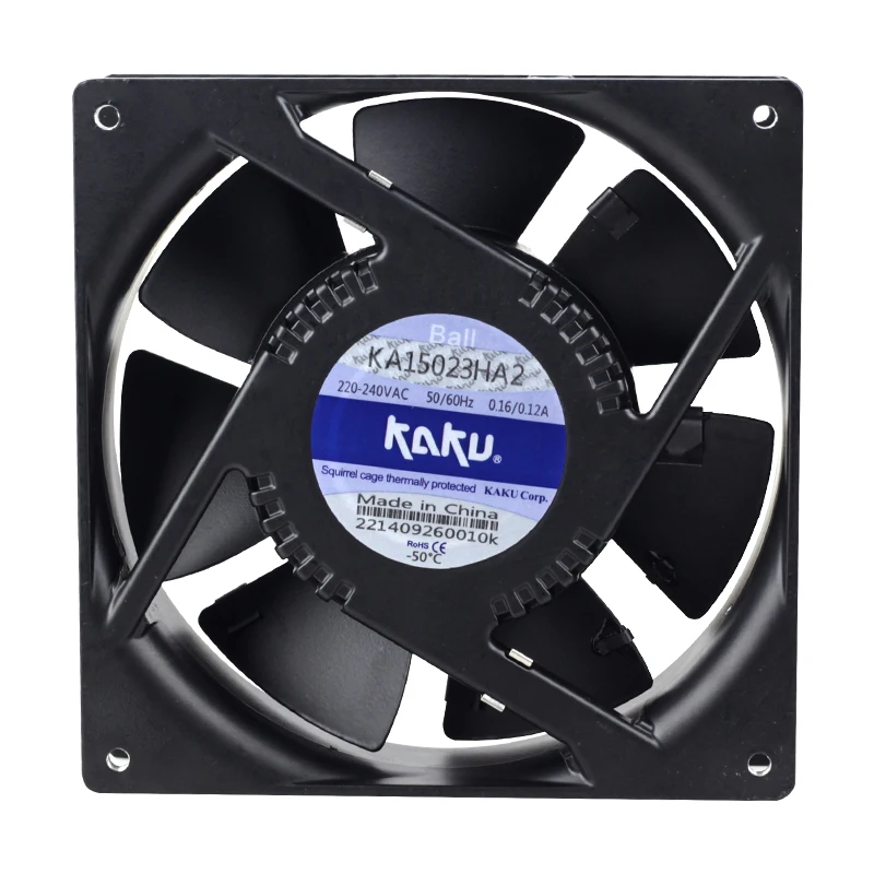 KA15023HA2 15CM 150x150x38mm AC200V 0.16/0.12A High Temperature Resistant Industrial Axial Cooling Fan
