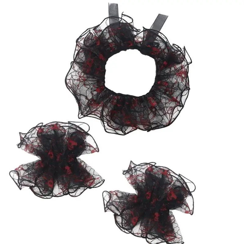 652F طوق دانتيل مكشكش قابل للفصل سوار معصم أنيق لتزيين فستان البلوزة