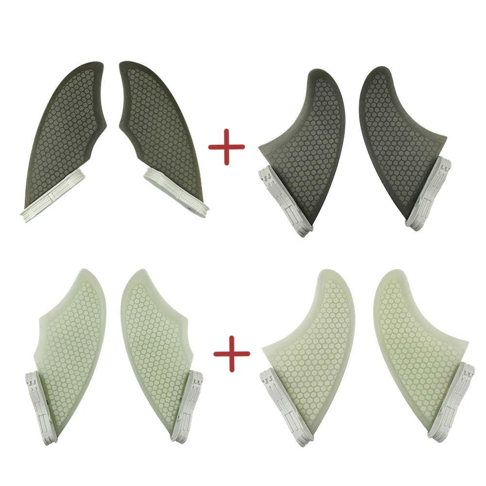 Surf Double Table II TWIN FIN with Keel Fin Surfboard Fins, Black and White Color