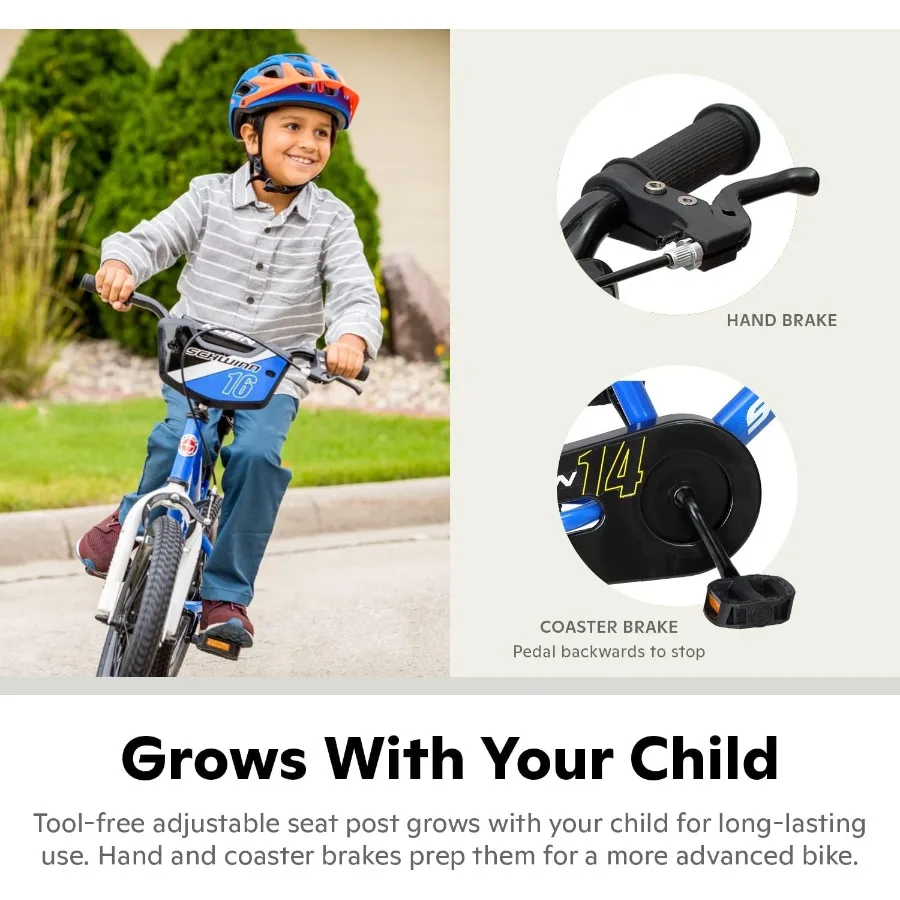 14-Zoll-Fahrrad für Kinder im Alter von 5–133 Jahren, Schwarz, Blau, Rot, Blaugrün, Rosa oder Lila, ergonomisches SmartStart-Design, verstellbarer Sitz wächst mit