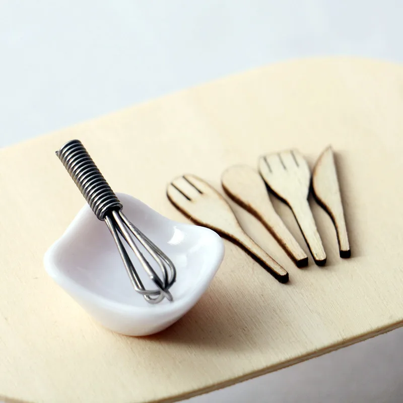 6pcs/set Whisk Set Dollhouse Miniatures 1:12 Accessories Doll House Mini Cooking Kitchen Accessories